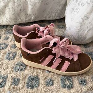 Adidas campus sneakers size 8 pink and brown